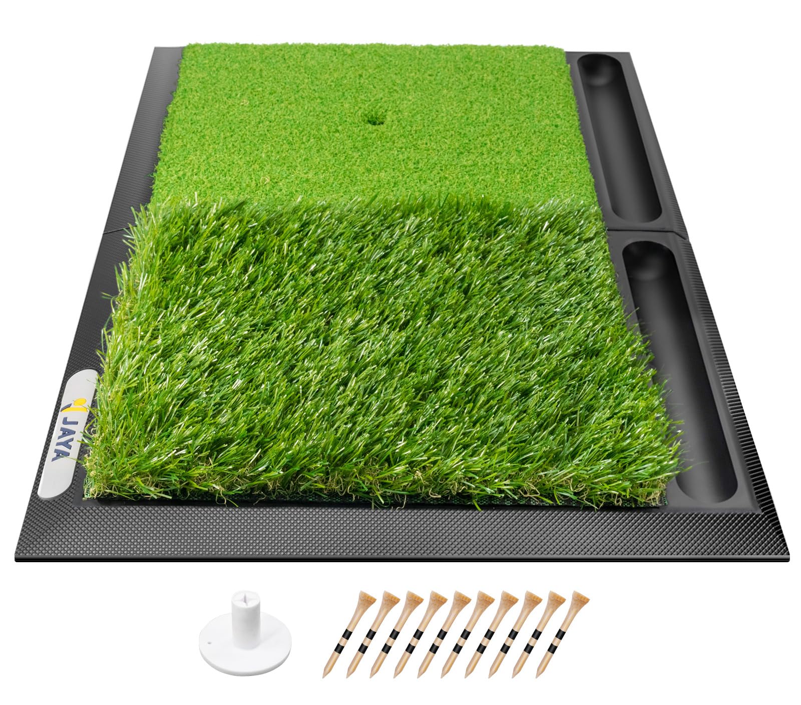 JAYA Tapete de Golf con Bandeja de Pelota - Base de Goma Pesada, Camisetas y Soporte Incluidos - Portátil para Práctica