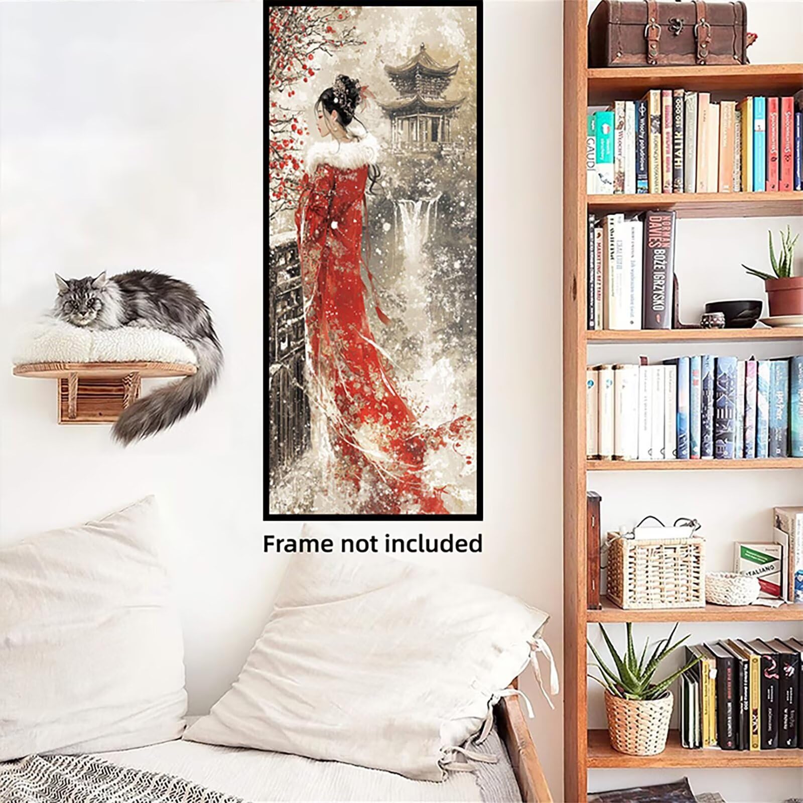 Malen Nach Zahlen 50x150cm Leinwand Antik Malen Nach Zahlen Erwachsene mit Ohne Rahmen, DIY Kreativ Set für Erwachsene mit Pinseln und Acrylfarbe, Zimmer Deko Frau Landschaft Geschenk, P0M-941