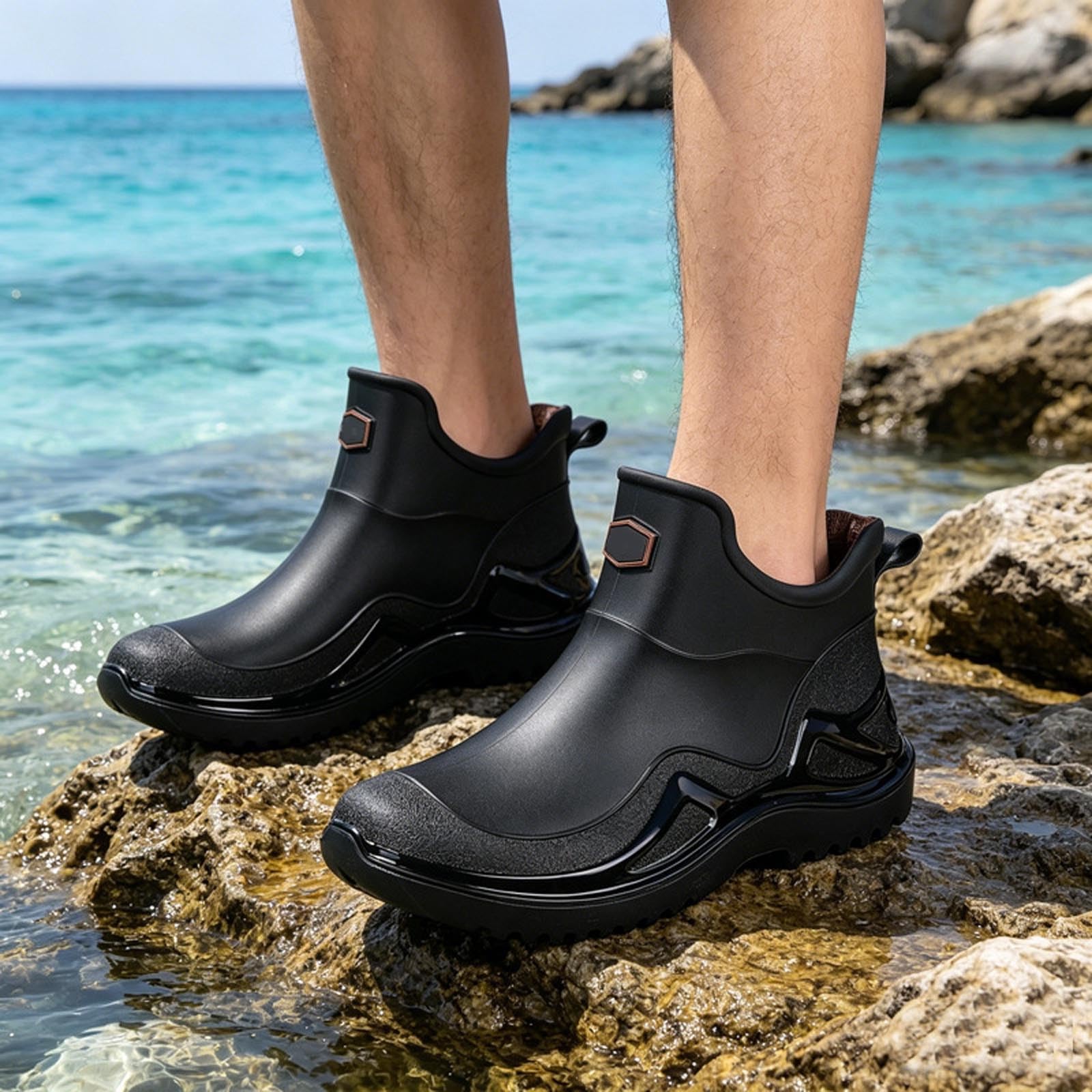 Gartenschuhe Winter Herren Gummistiefel Garten Damen Freizeit Gummischuhe Erwachsene Arbeit Regenstiefel Leicht Stiefeletten Wasserdicht