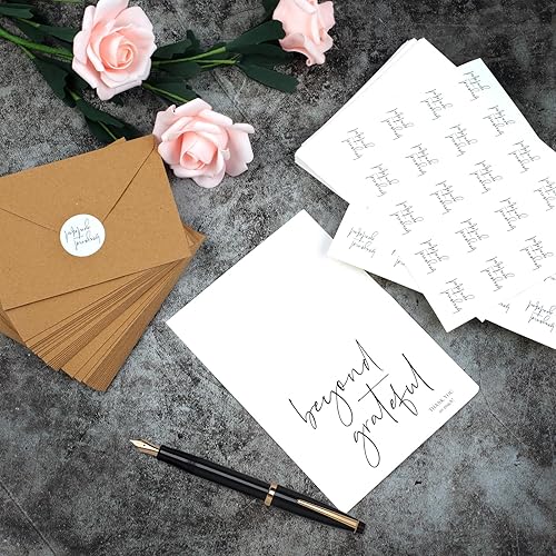 Miniatura 6 de Joyberg Tarjetas de agradecimiento con sobres, 34 unidades, Beyond Grateful de 3.5 x 5 pulgadas, tarjetas de agradecimiento de boda con sobres y