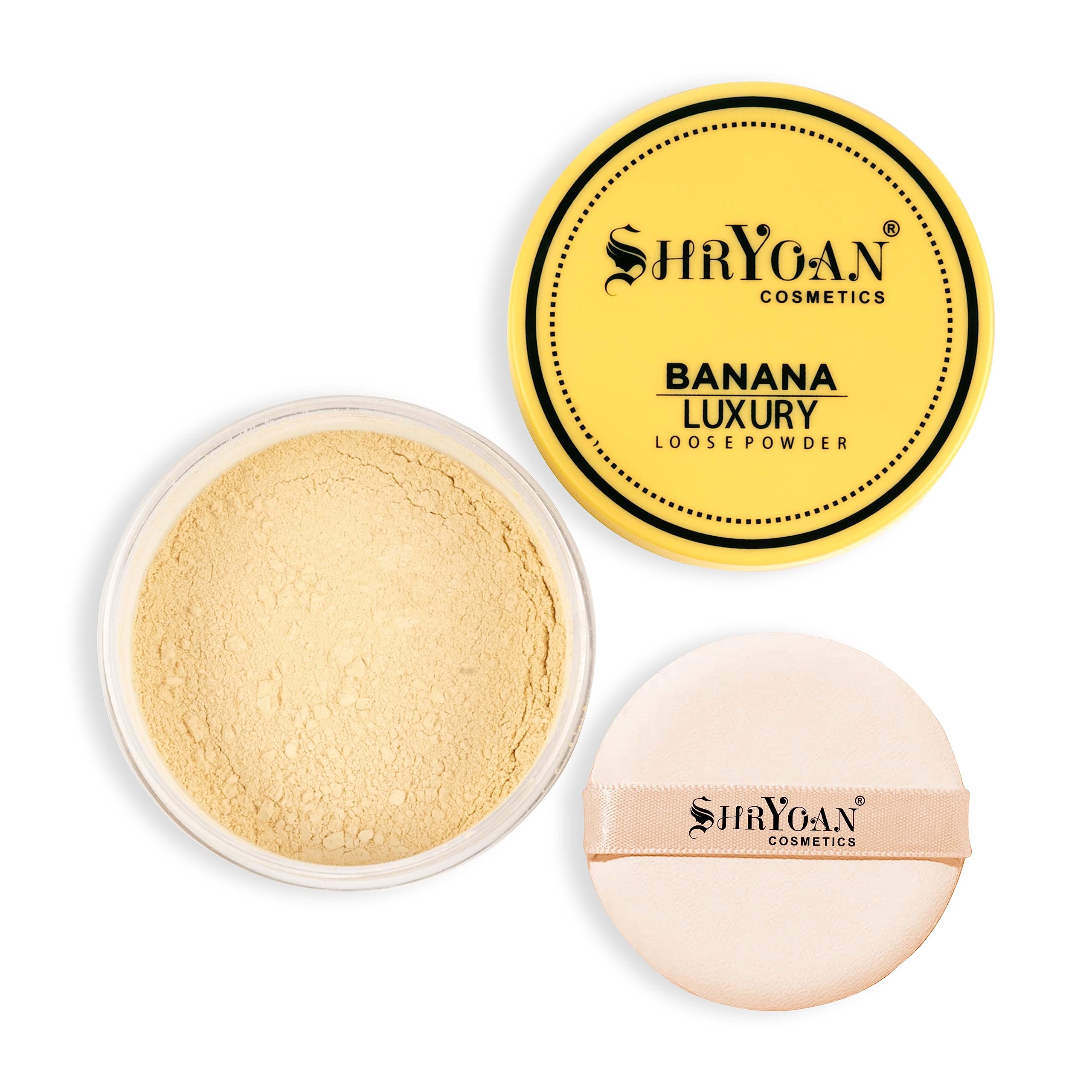 Shryoan Banana Luxury Loose Powder|Oil Control Banana Loose Powder | Make Up Setting Loose Powder| Long-lasting Coverage Reduces Shine (Pack of 1)
