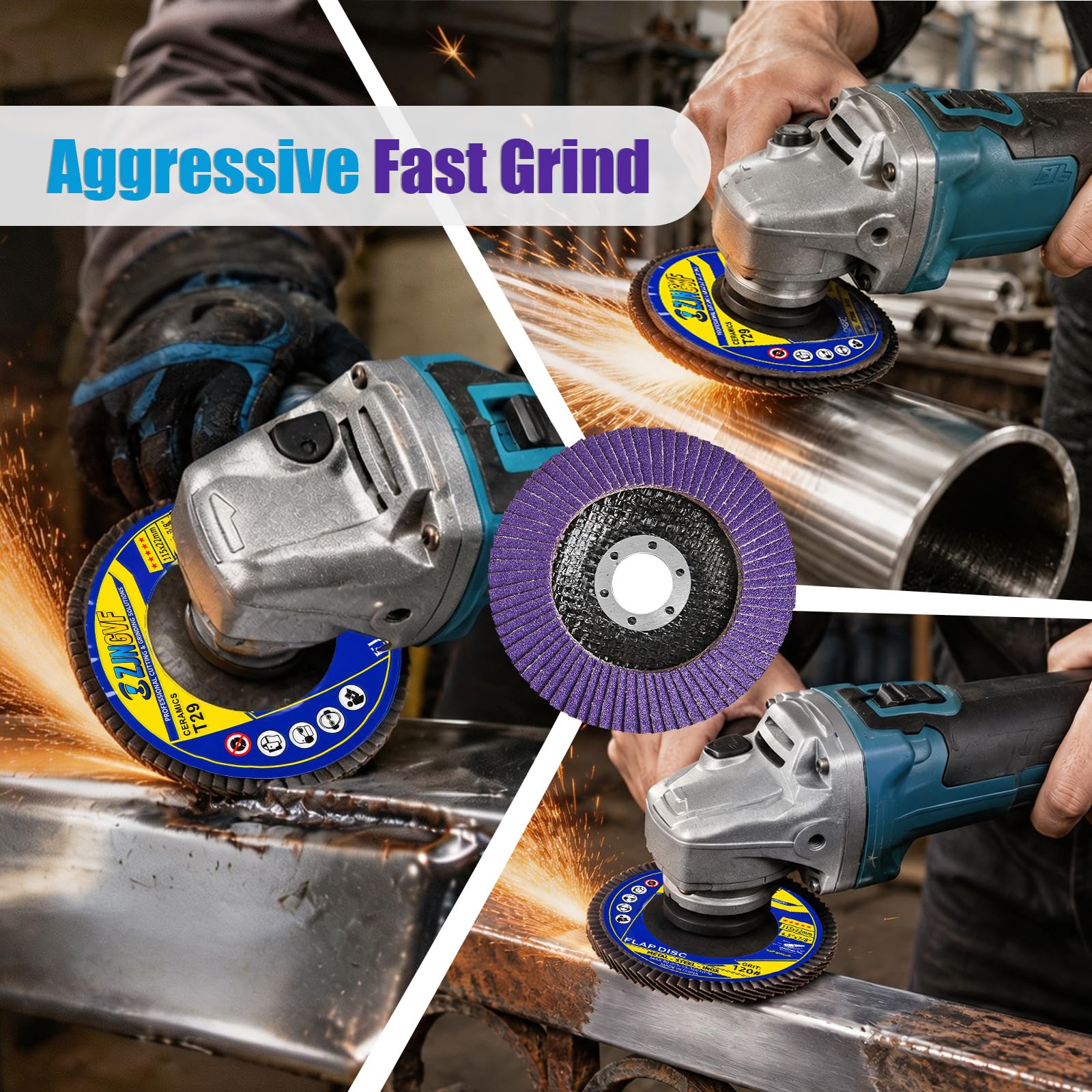 Purple Ceramic Flap Discs - Angle Grinder Abrasives -4