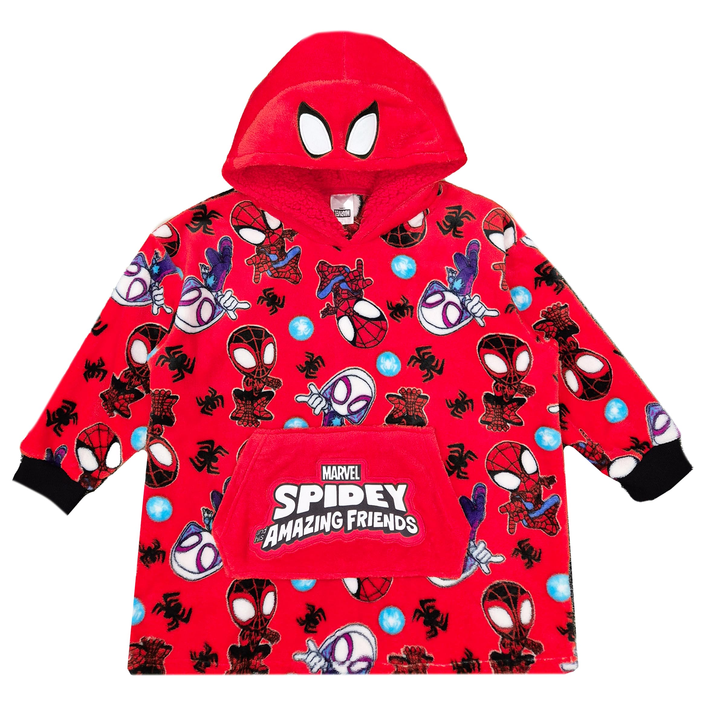Marvel Spidey Boys Hoodie Spiderman Hooded Fleece Sweatshirt (Spidey, 4-7 Years) Red