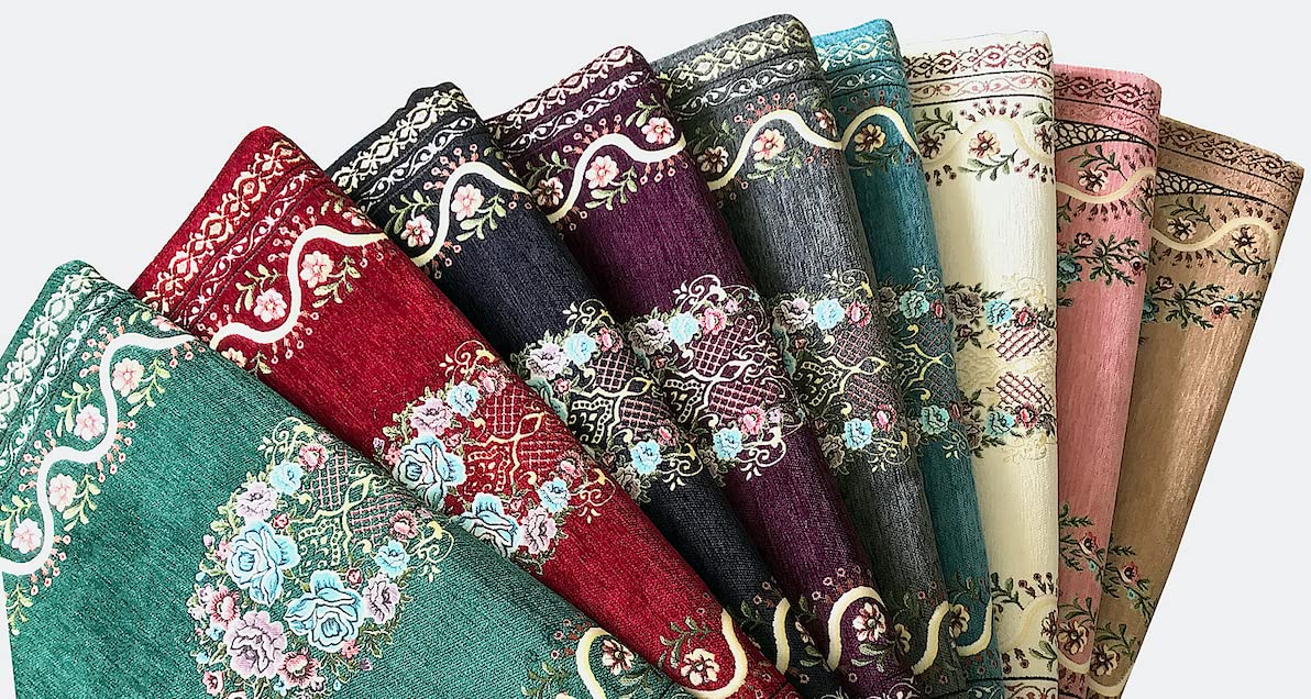 Tapis de prière rembourré épais brodé avec boîte cadeau Vert pistache 120 x 70 x 3 cm