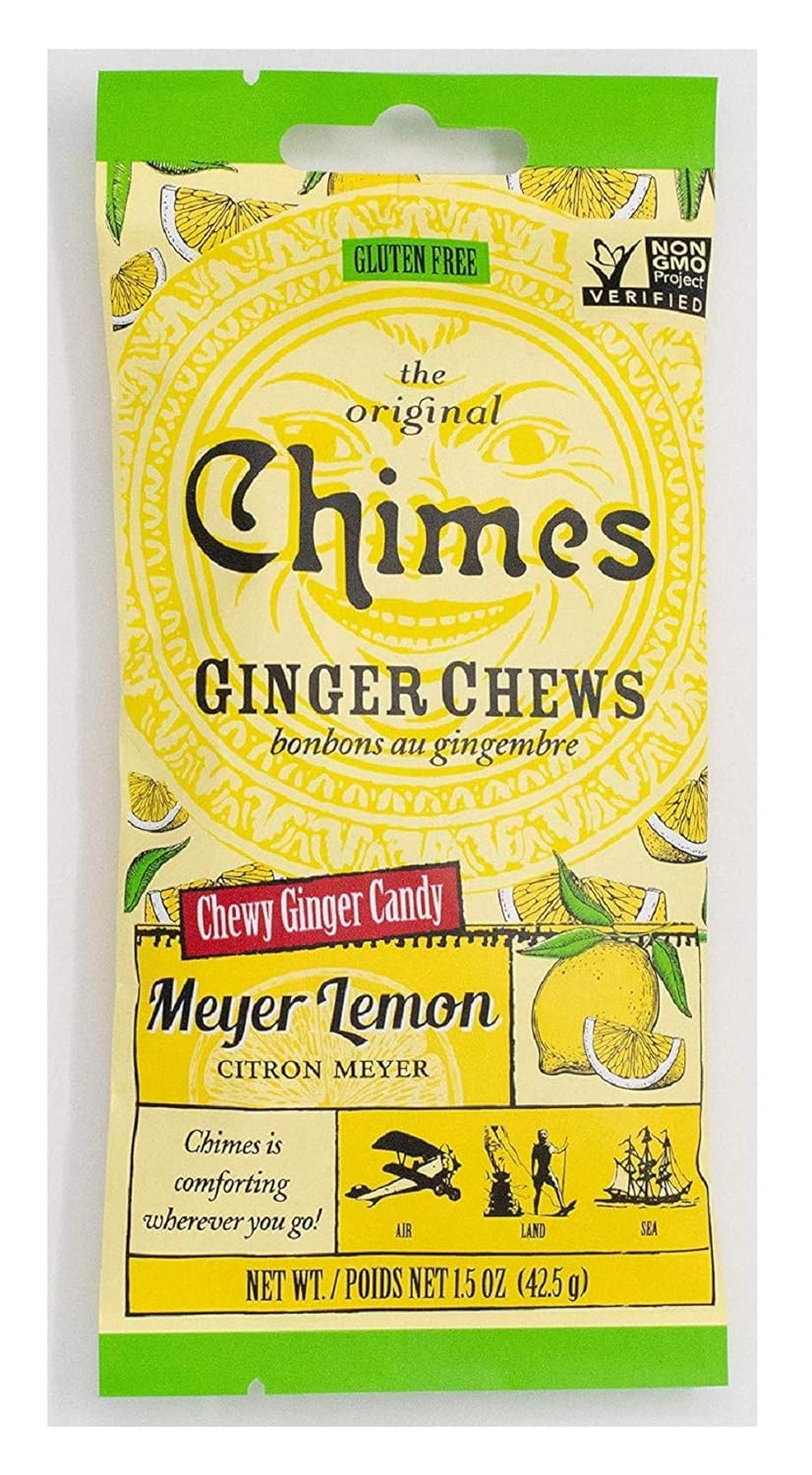 Seasonal Original Chimes Ginger Chews Meyer Lemon Chewy Candy, 1.5 Oz Grocery