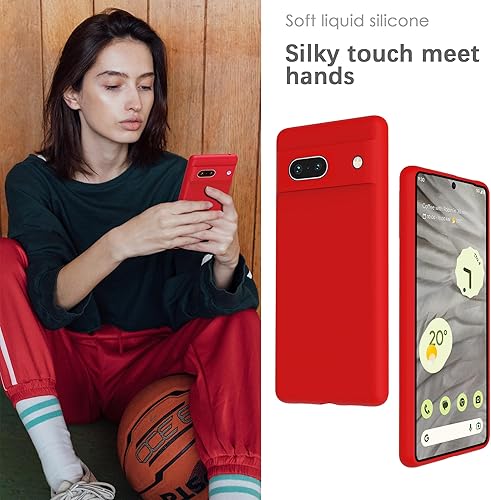 Miniatura 4 de YATWIN Funda de silicona para Google Pixel 7A 5G, suave al tacto, a prueba de golpes, a prueba de polvo, antideslizante, funda de teléfono de cuerpo