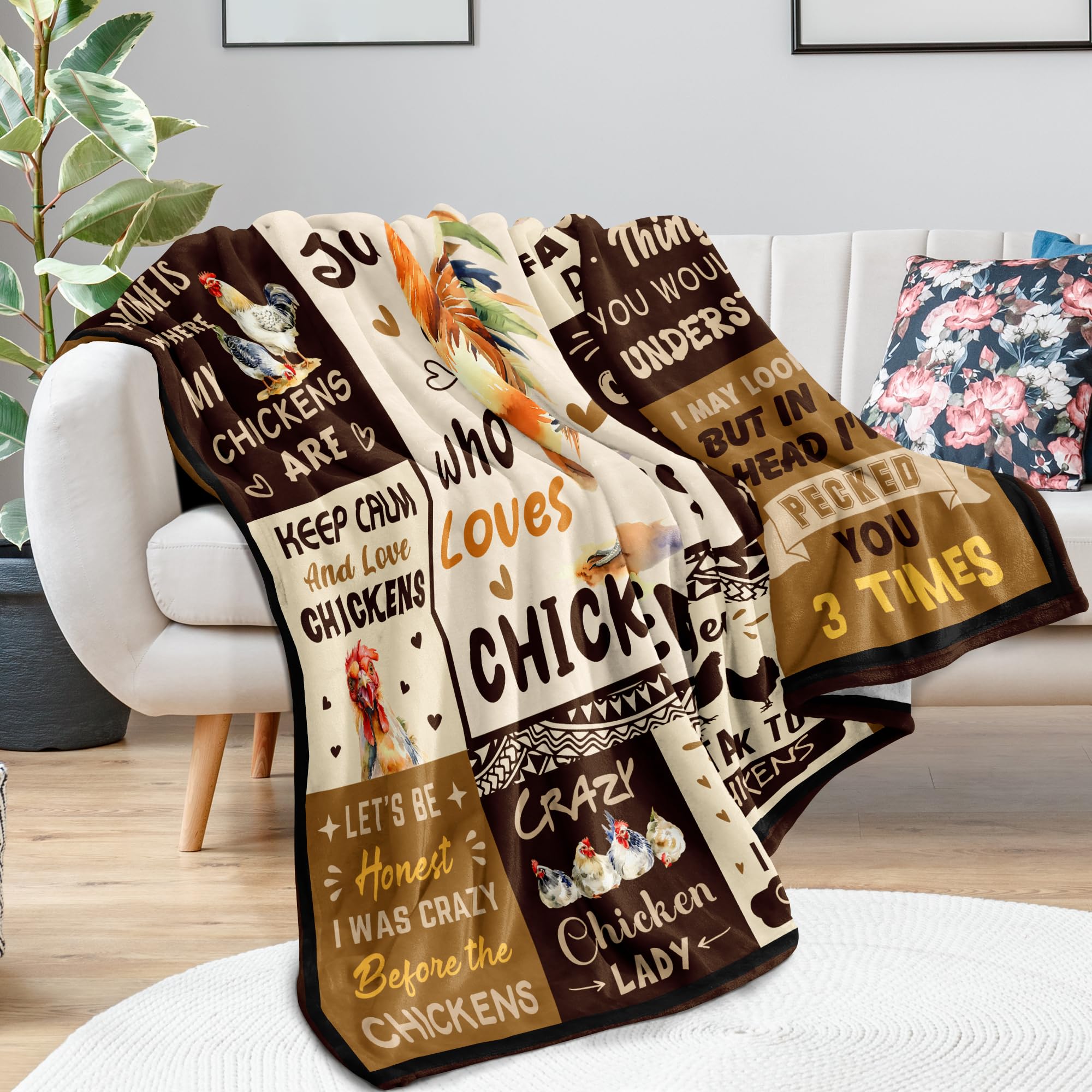Chicken Gifts for Women/Chicken Lovers, Chick Themed Gifts, Chick Lover/Lady/Mom Presents Throw Blanket 50"x60"