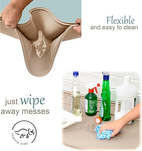 Miniatura 6 de Tapete original para debajo del fregadero, tapete impermeable de silicona, ajustable, fácil de limpiar, forro de gabinete de cocina, superficie de