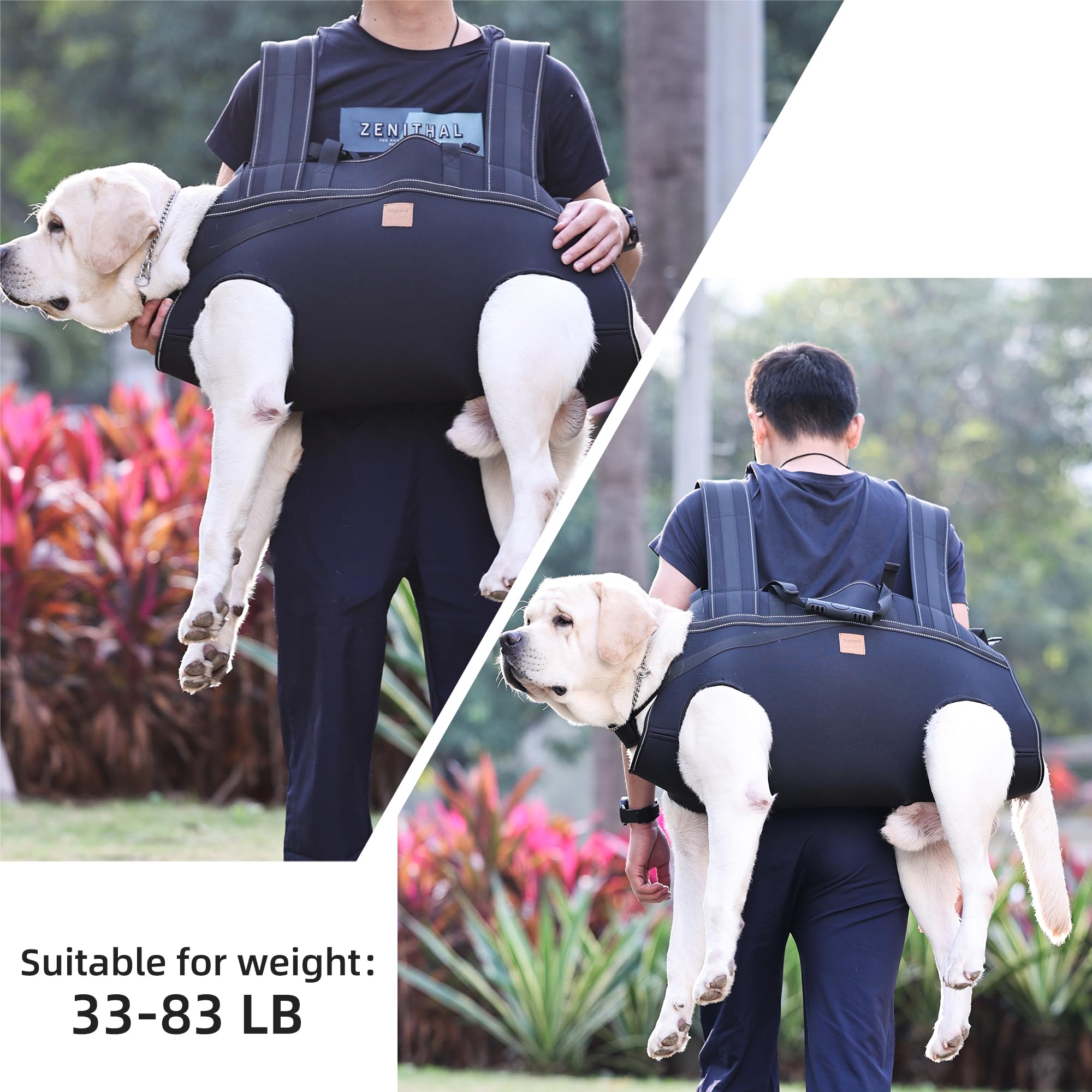 Mochila grande de transporte para perros, mochila para patas de mascotas, arnés de elevación para perros mayores, lesiones articulares, artritis, escaleras arriba y abajo, paseo de perros de