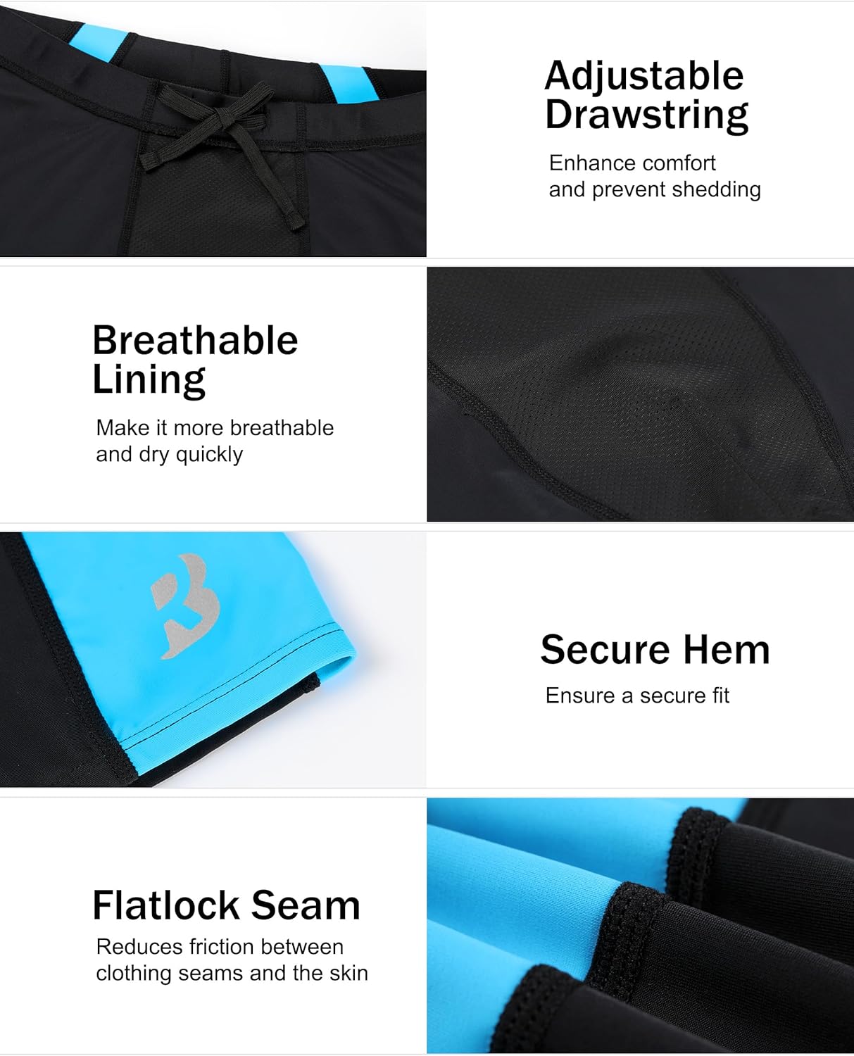 Roadbox Boys Swim Jammers, Quick Dry Youth Competitive Swimsuit, UPF 50+ Bathing Kids Athletic Compression Swimming Shorts - Image 5