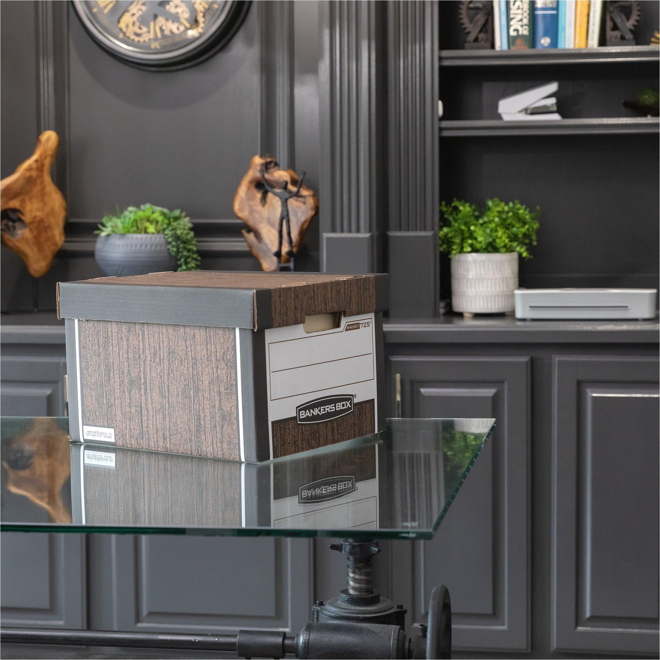 Bankers Box 12-Pack R-Kive Heavy Duty File Storage Boxes with Lids FastFold Assembly Letter Legal 00725 — view 5