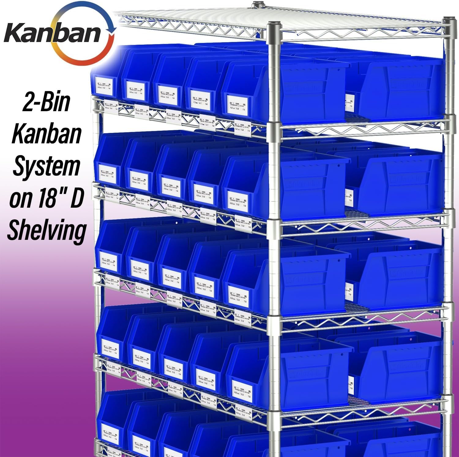 Akro-Mils 30237 AkroBins Plastic Storage Bins, Space-Saving Stackable Bins for Garage, Pantry, Craft Organization, 23,5 cm x 15,2 cm x 12,7 cm, Blue, 12-Pack