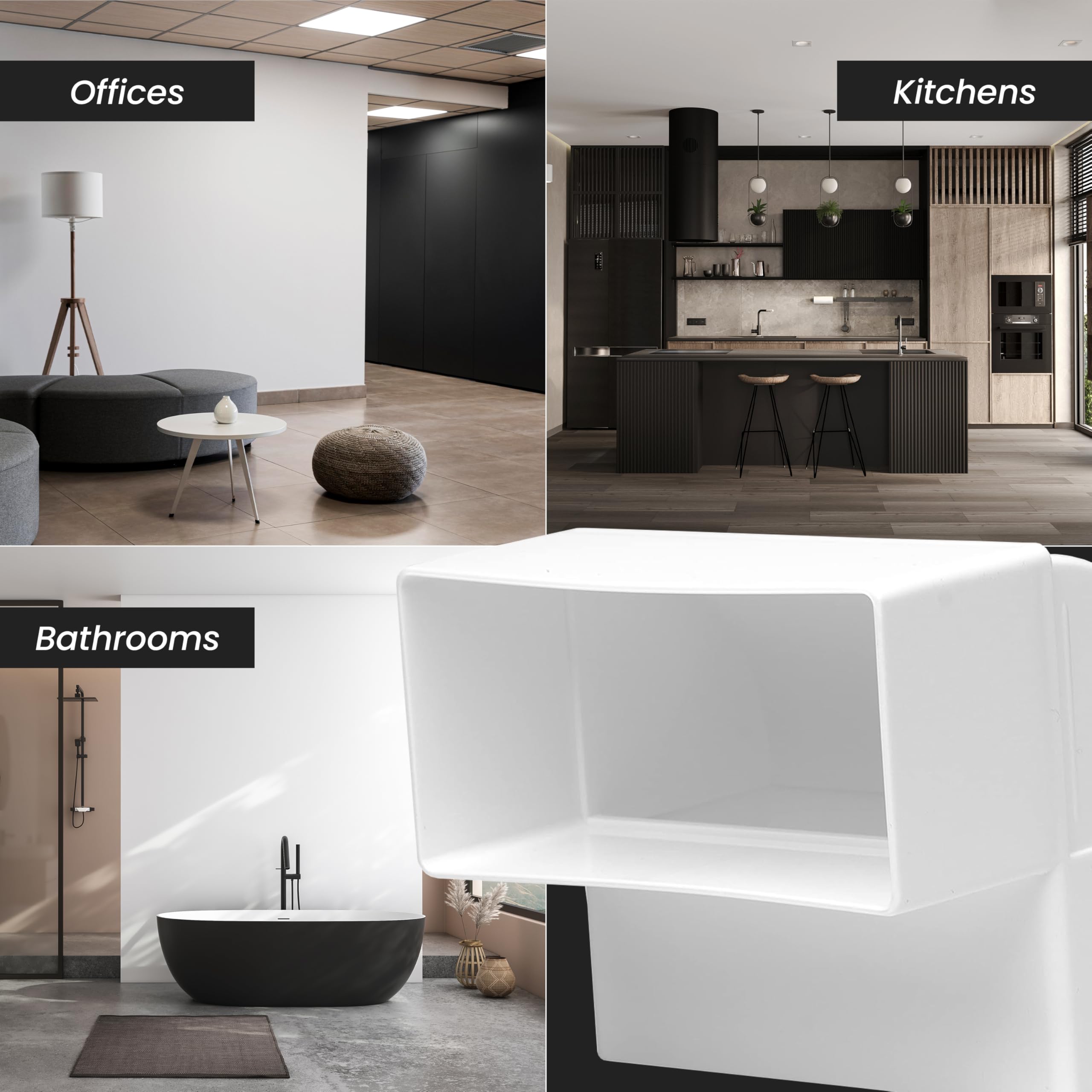 Repa Market 220 x 90 mm Codo de canal rectangular para conexión de tubería - Ángulo: 90° - Sistema de ventilación, calefacción, refrigeración - Elemento de ventilación para espacios limitados.