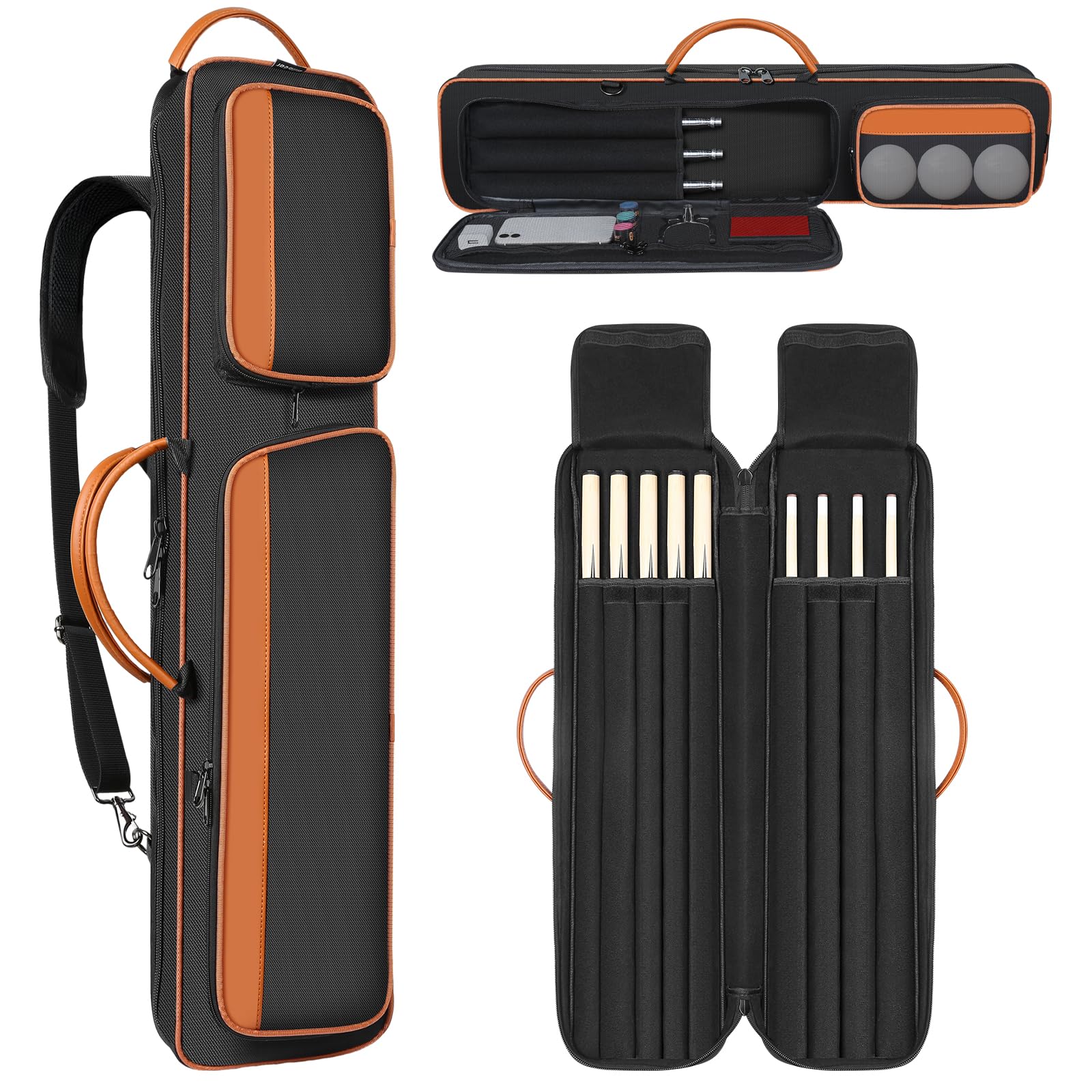 Billard Queue Tasche, Pool Cue Bag, Tragbare Snooker Sticks Tragetasche für Billard Stick Rod Storage, 31,5 x 3,54 Zoll/80 x 9 cm