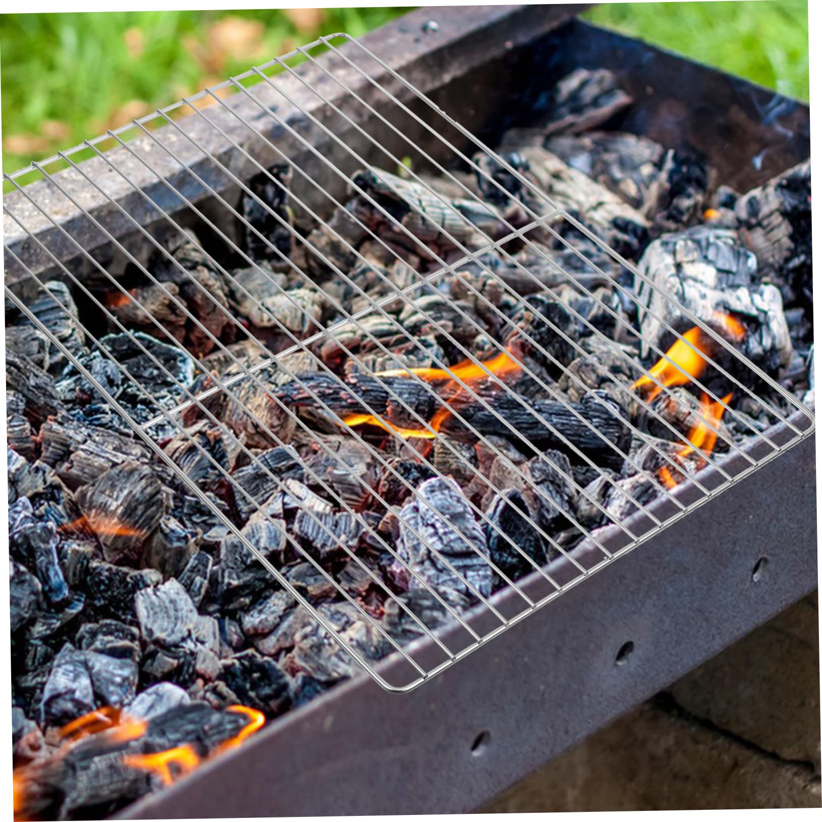 INOOMP Griglia in Acciaio Inox per Barbecue Rete Resistente e Lunga Durata, per Festa Estiva e Campeggio All'aperto in Famiglia