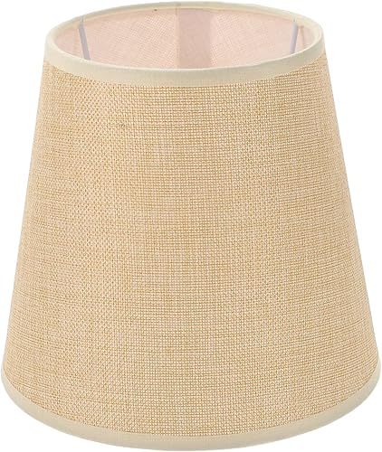 Lámpara colgante de tela, lámpara de arpillera, cubierta de lámpara de tela, pantalla de escritorio, pantalla E27, lámpara de pared, clip en la