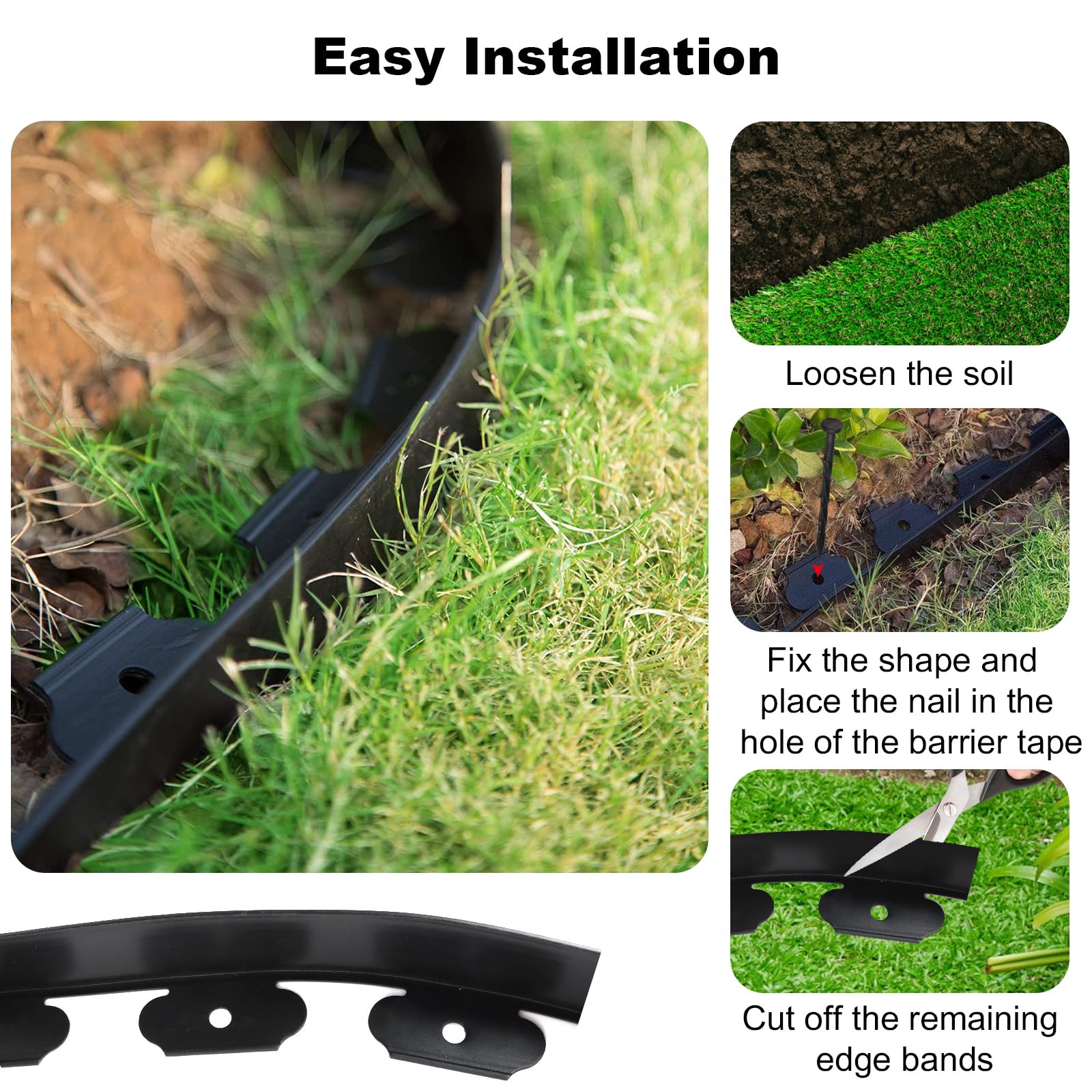 UNIGARDIA Bordure De Jardin Flexible 10m Avec 20 Piquets D'ancrage