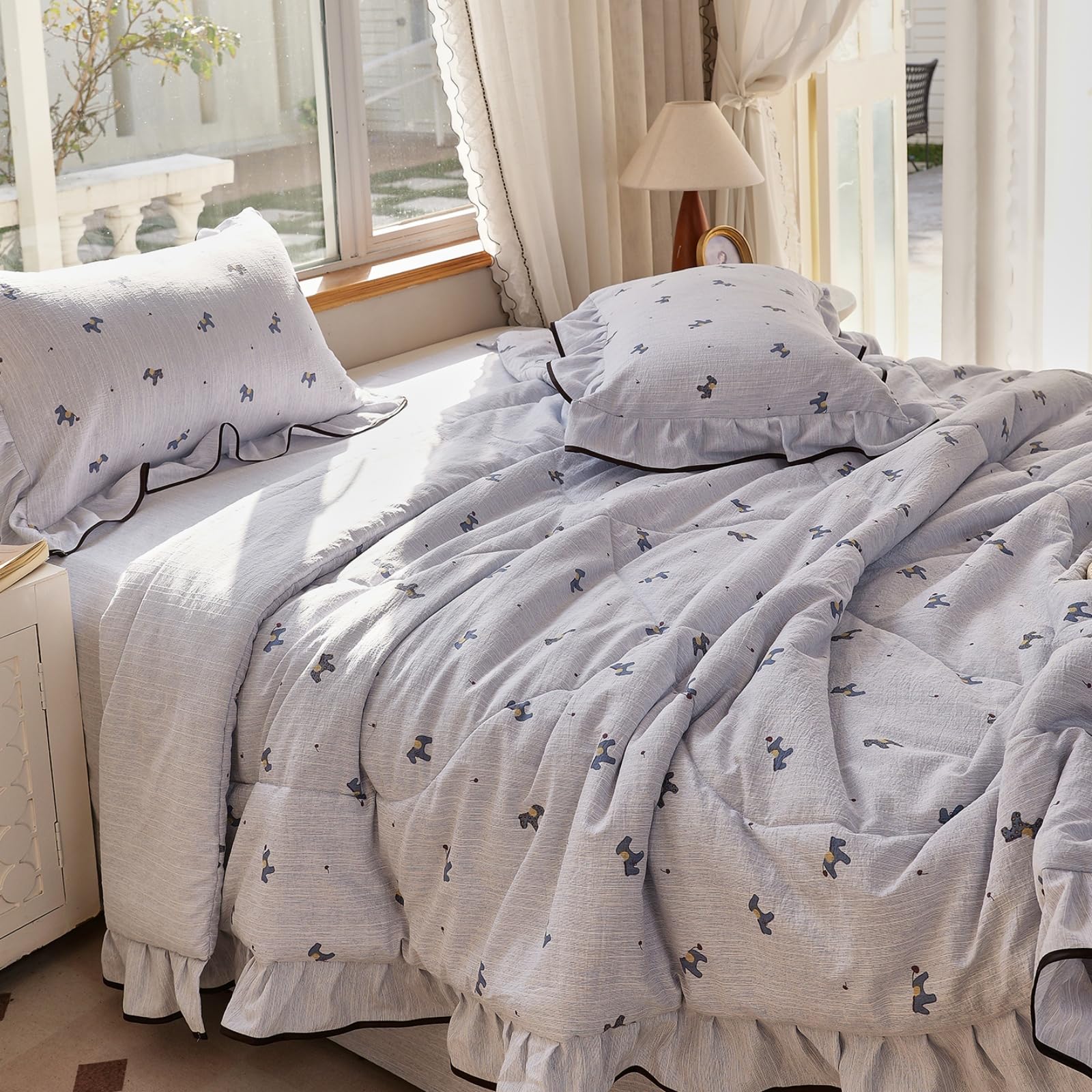 Odot Edredón Sin Funda 2.5 TOG Single A King (Caballo,180x220cm) | Relleno Nórdico Verano Edredón Ligero y Transpirable Lavable a Máquina y Secado Rápido para las Noches Cálidas de Verano