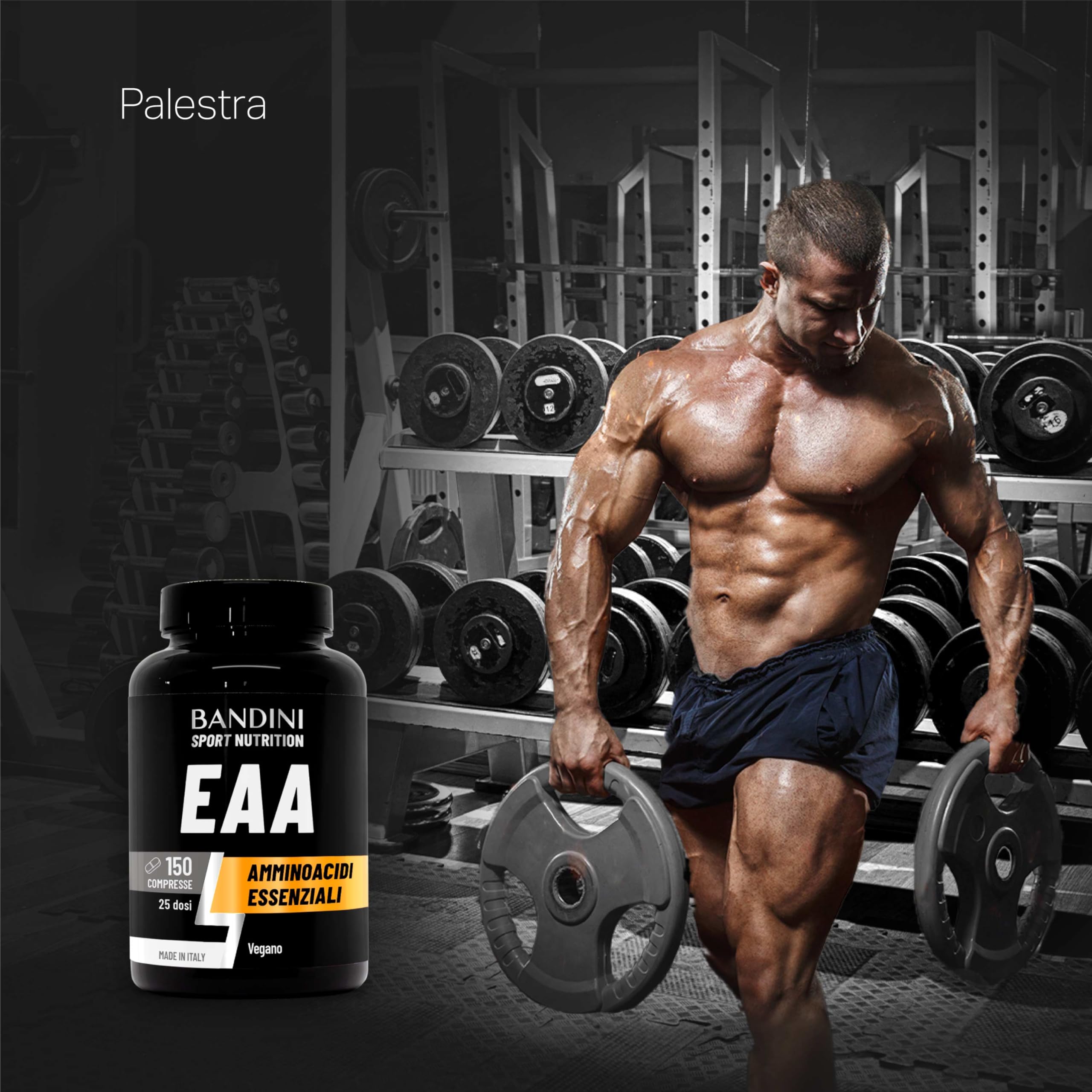 Bandini® EAA Aminoacidi Essenziali 1300mg | 150 Compresse | Complesso 9 Amminoacidi Intra Pre Post Workout - Essential Amino da Fermentazione | Integratore Alimentare sportivo | Vegan, Senza Zuccheri