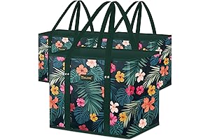 3Pk Reusable Grocery Bags, Foldable Shopping Bags for Groceries with Reinforced Bottom & Handles