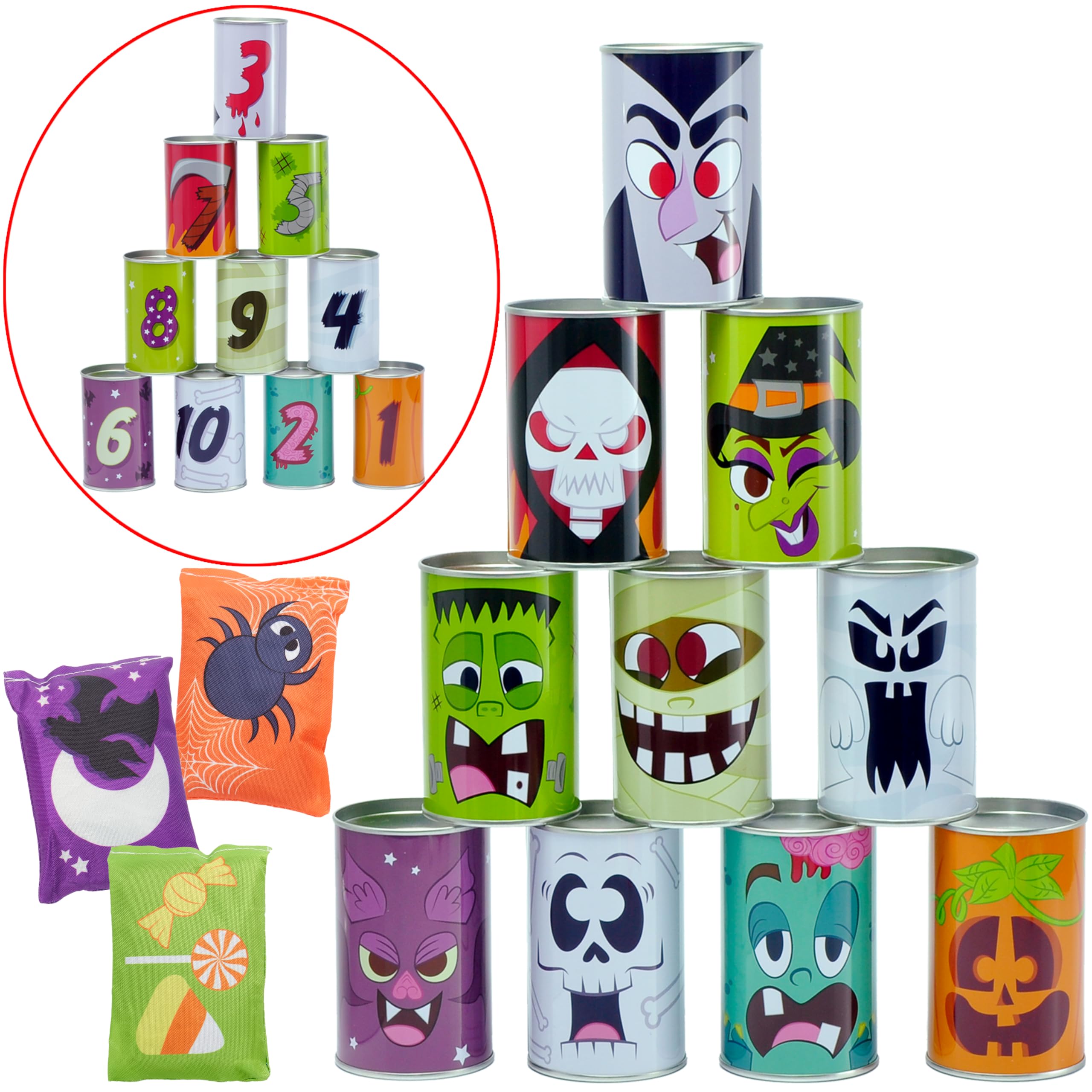 JOYIN 13 Pcs Halloween Carnival Can Bean Bag Toss Games for Kids &amp; Adults Trick or Treat Decoration, Home Decor Party Favors Supplies, Homeschooling Backyard Game