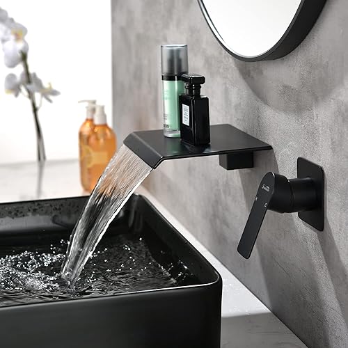 Miniatura 2 de SHAMANDA LW01-7 - Grifo de bañera romana de montaje en pared, grifo de fregadero de baño de una sola manija con válvula áspera y kit de molduras,