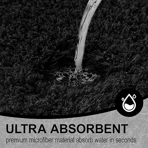 Miniatura 2 de Alfombras de baño antideslizantes de 24 x 16 pulgadas, absorbentes, de secado rápido, alfombras de baño de microfibra peluda, felpa extrasuave,
