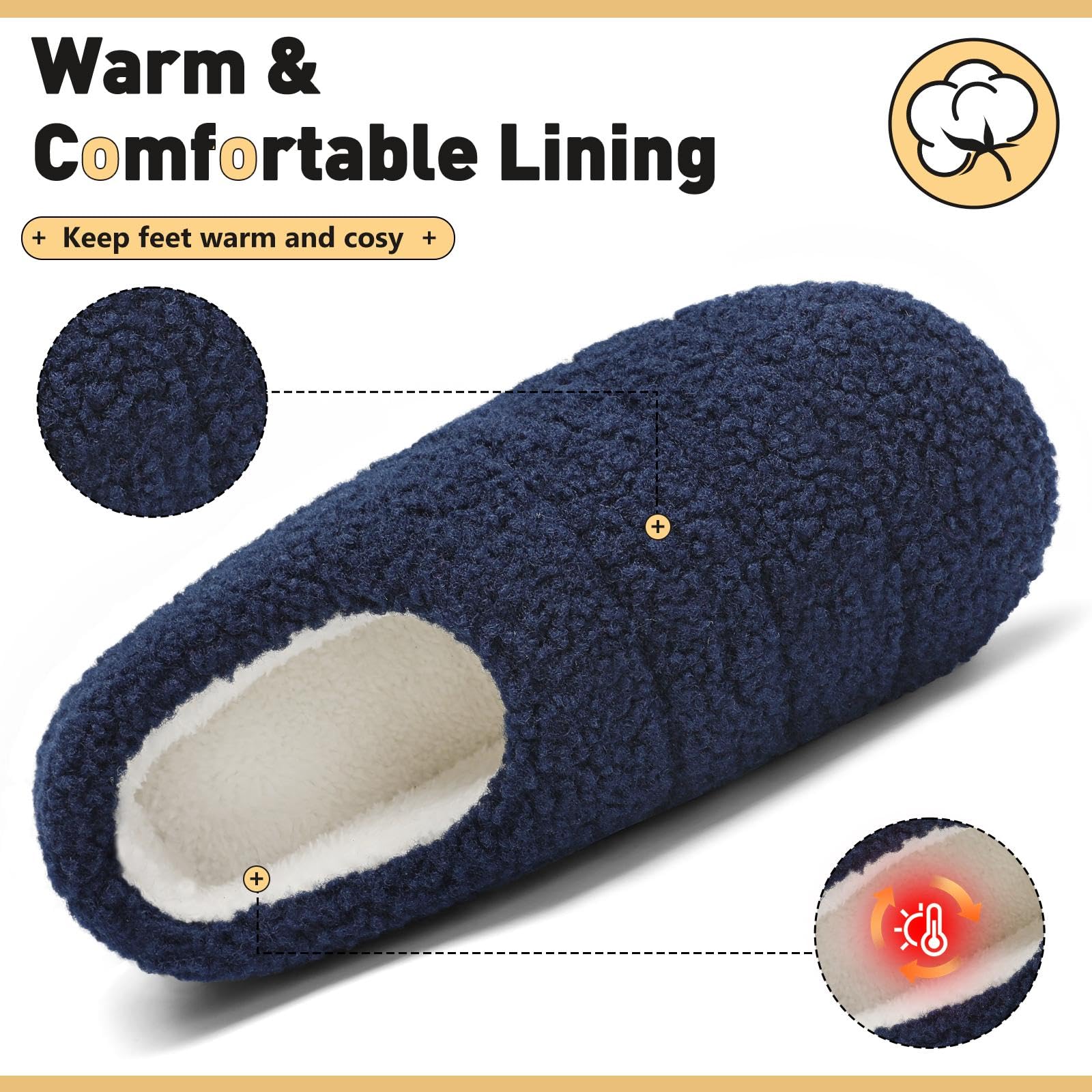 Mishansha Pantofole Inverno Calde in Memory Foam Ciabatte da Casa Comode Antiscivolo, Unisex-Adulto