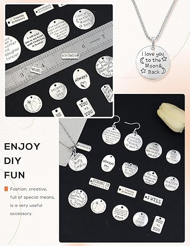 Miniatura 4 de JIALEEY Dijes motivacionales, al por mayor, lotes a granel, colgantes de mensaje inspirador para manualidades, accesorios para hacer joyas,