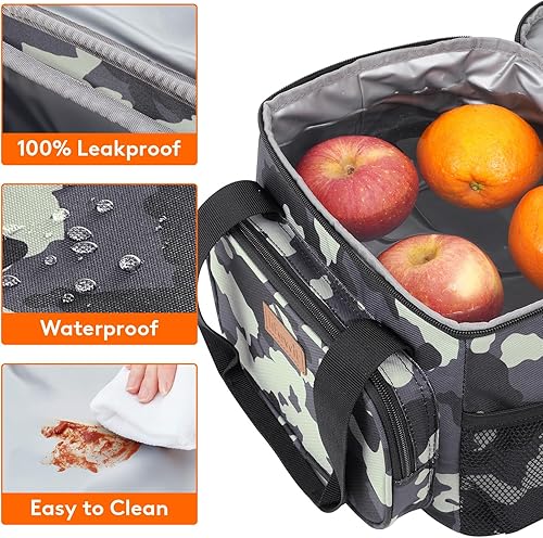 Miniatura 158 de Lifewit Lonchera mediana aislada, suave y refrigerante, para adultos, hombres y mujeres, leopardo, 12 latas (9L)