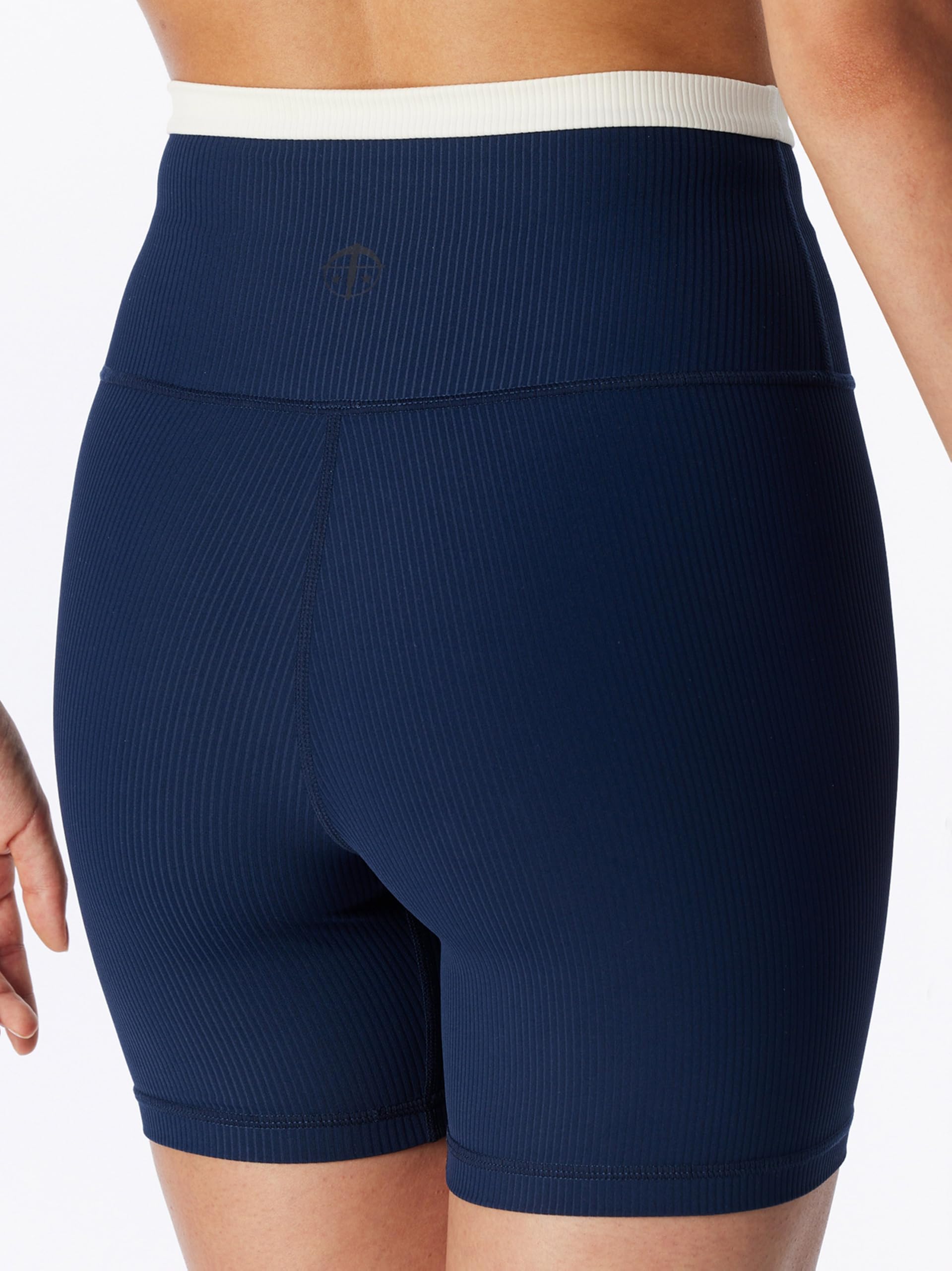 Schiesser Damen Shorts High Waist Biker Doppelripp Active Radlerhose hoher Bund Bikershorts sportliche Rippoptik Original Bund