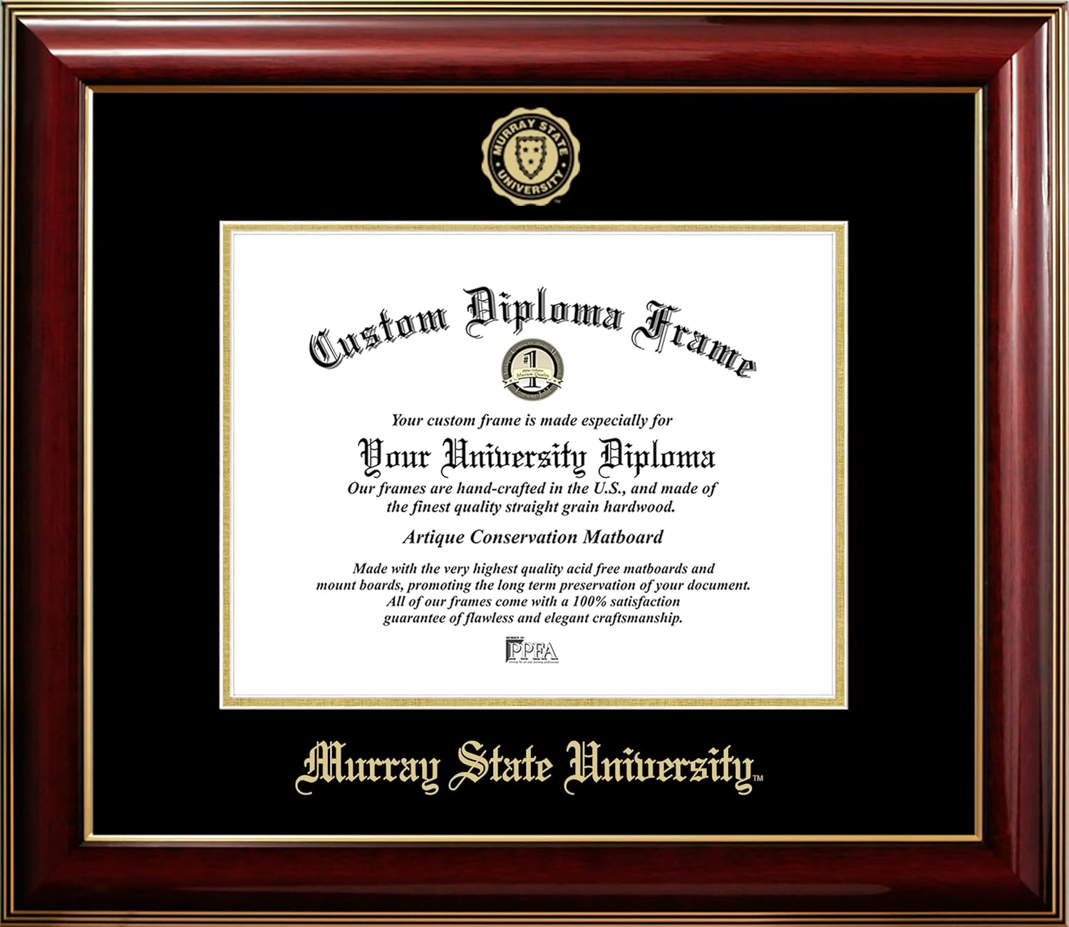 Campus Images University of Kansas Jayhawks 11w x 8.5h Classic Mahogany Gold Embossed Diploma Frame