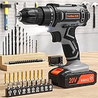 VIWKO 20V Cordless Drill Set with 2.0Ah Battery, Charger, 25+1 Torque, 3/8" Keyless Chuck & 42pcs Bits for DIY Home Projects