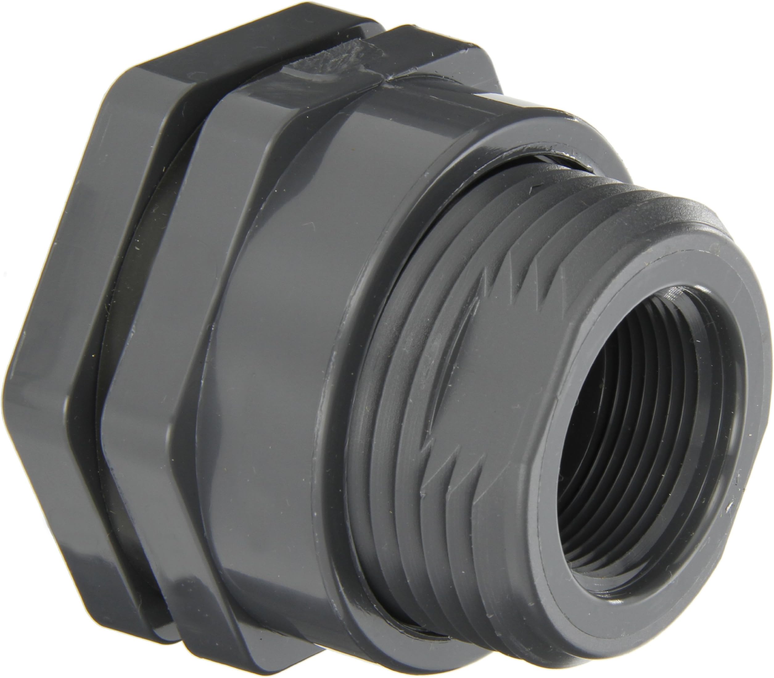 Hayward BFAS1012CES Series BFAS Short Pattern Bulkhead Fitting, Socket x Threaded End, PVC with EPDM Seals, 1-1/4" Size