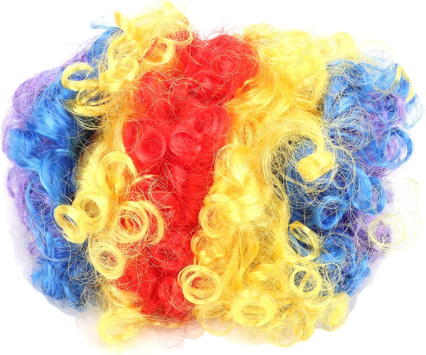 Dioche Cute and Attractive Dog Clown Wig with Collar and Tie, Unique Pet Funny Wig for Small Dogs and Cats, Ideal Pet Halloween Accessory