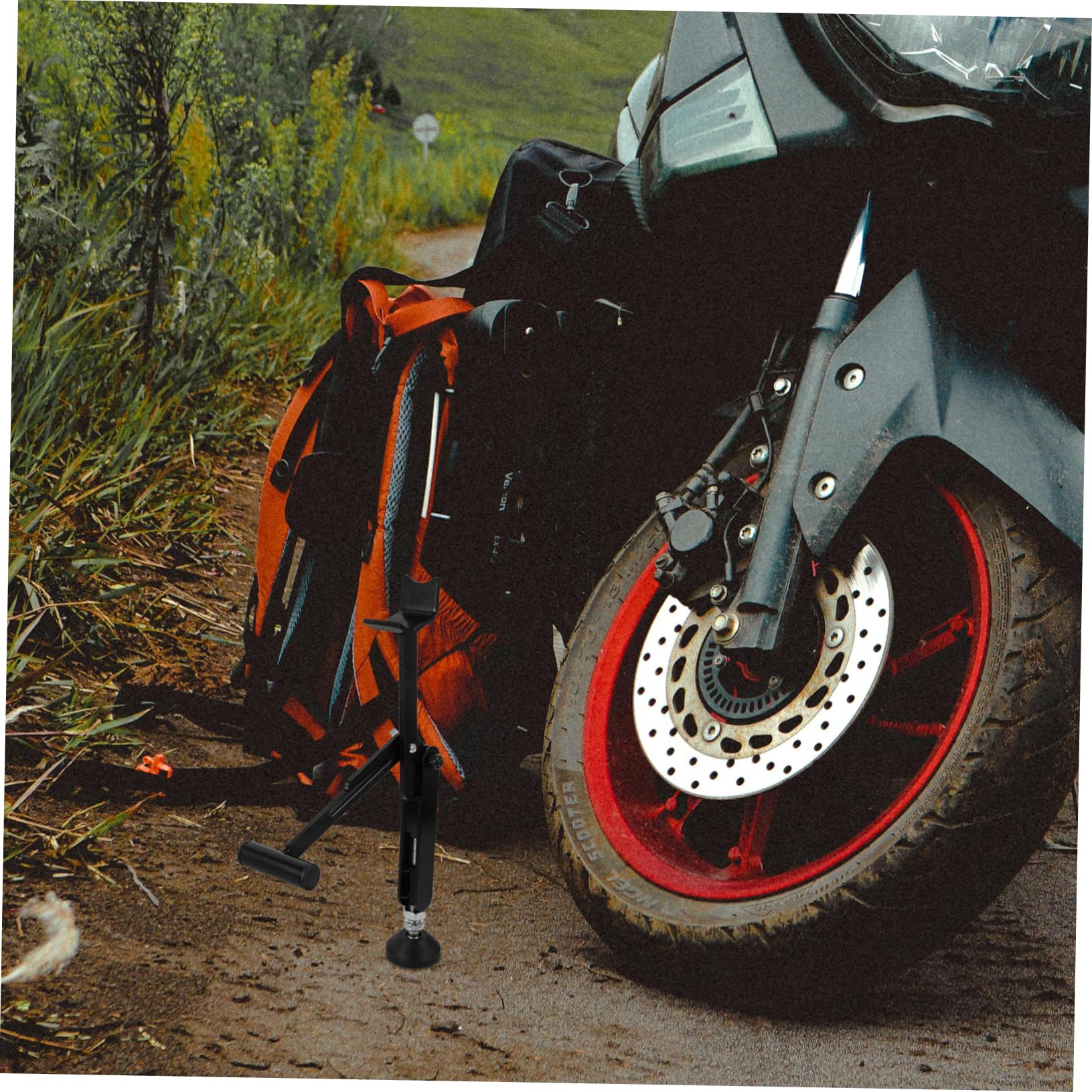 PRETYZOOM Soporte Elevador de Ruedas para Motocicletas, Herramienta de Mantenimiento para Motos Mecanismo de Elevación y Transporte Fácil