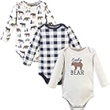 Hudson Baby baby-boys Cotton Long-sleeve Bodysuits 3-pack