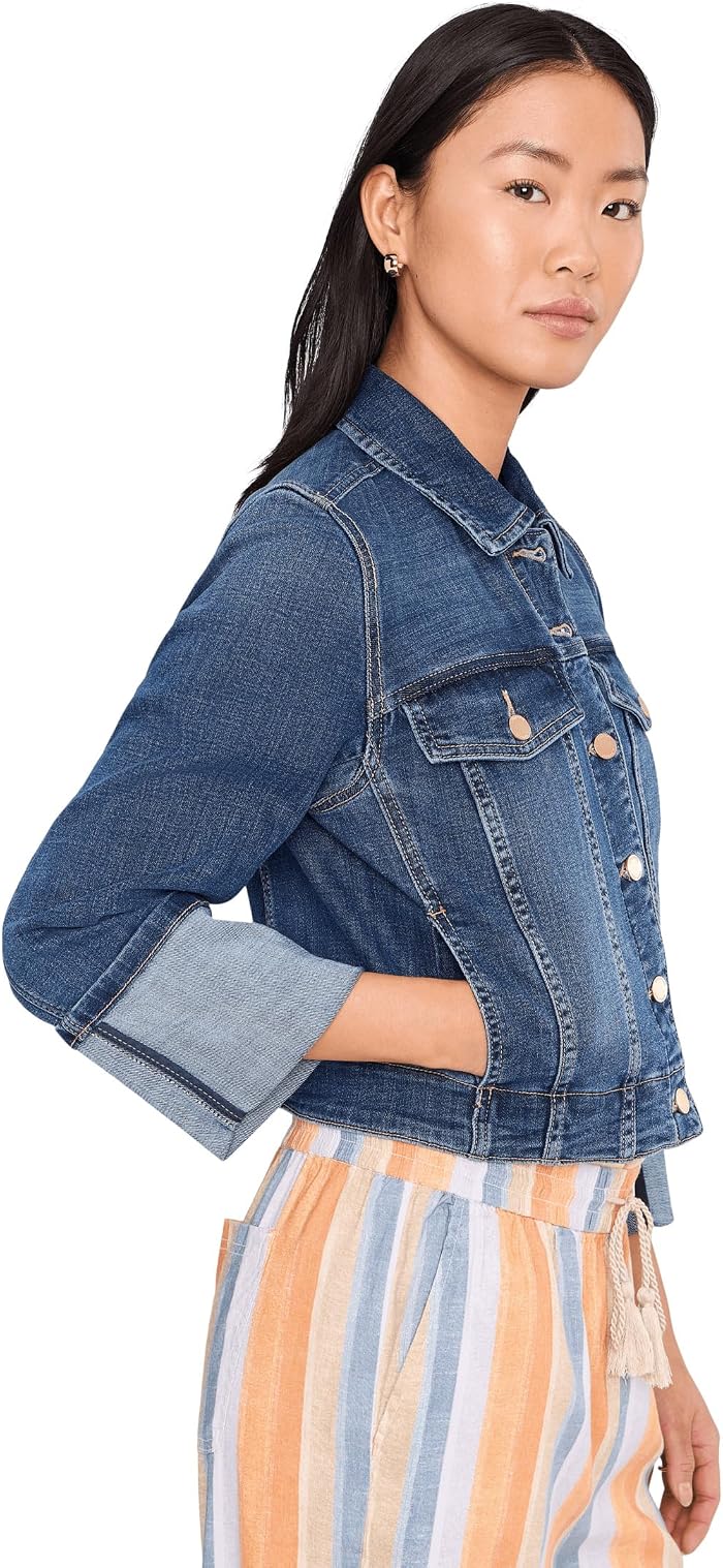 Женские Liverpool Los Angeles Bracelet Length High Cuff Trucker Jean Jacket — фото 2
