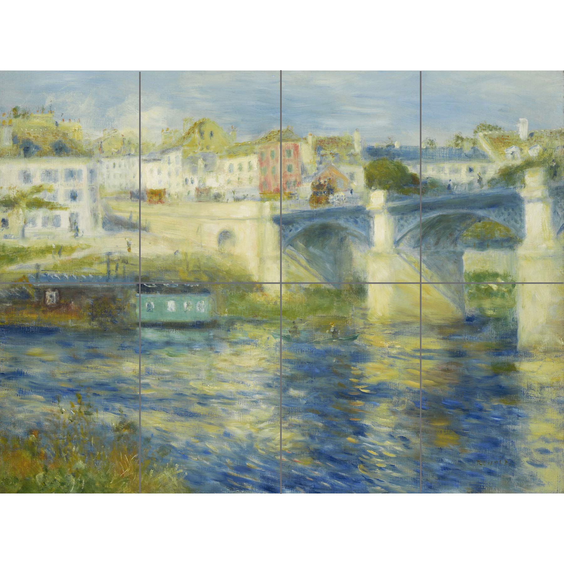 Artery8 Pierre Auguste Renoir Bridge At Chatou Painting XL Giant Panel Poster (8 Sections)