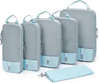 Conjunto de 6 cubos organizadores de compressão BAGSMART para bagagem, essenciais em viagem leves, organizador de bagagem durável, Set of 6