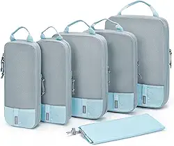 Conjunto de 6 cubos organizadores de compressão BAGSMART para bagagem, essenciais em viagem leves, organizador de bagagem durável, Set of 6