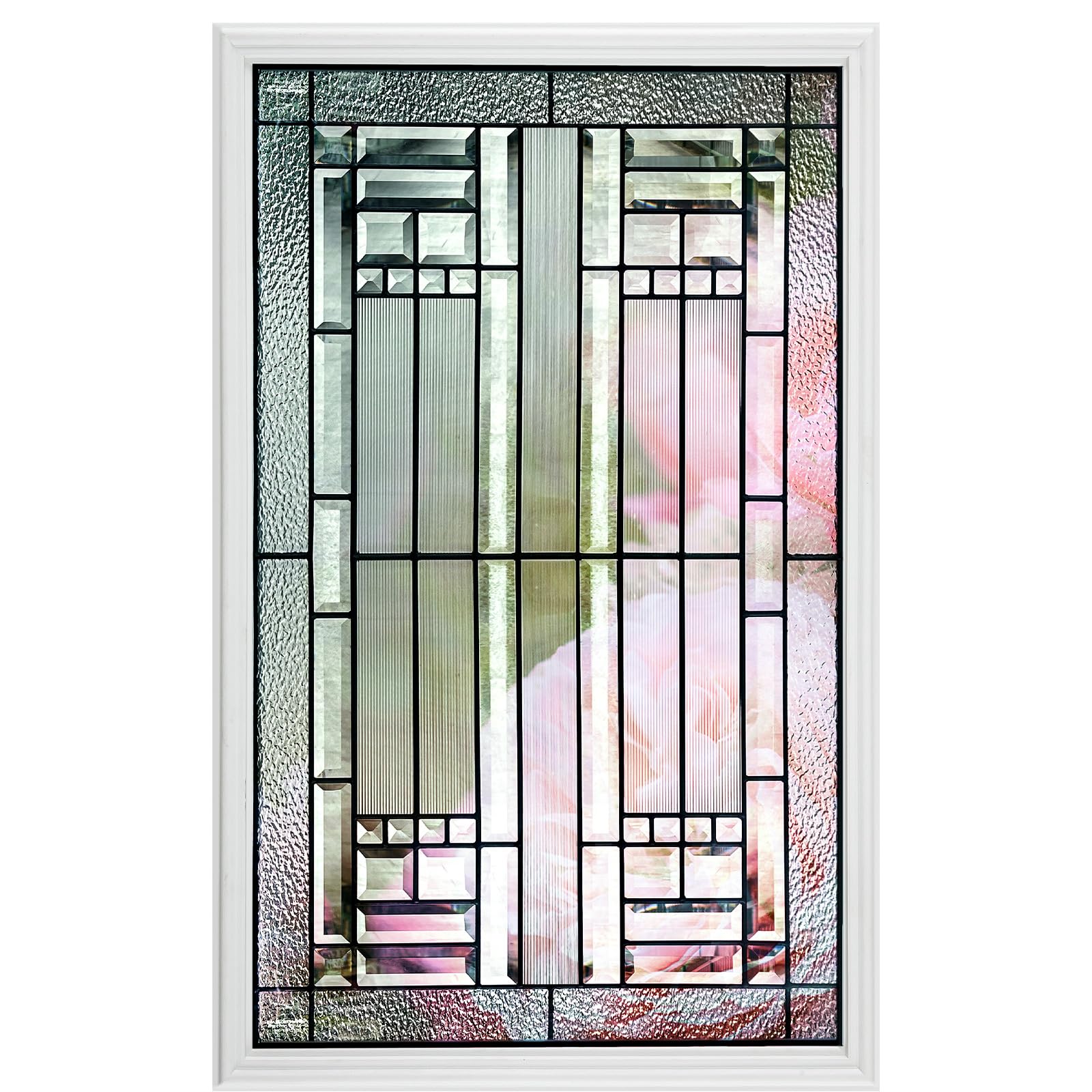 Photo 1 of Pushglossy 22 x 36 Entry Door Glass Insert White Exterior Front Door Window Inserts Replacement Kit for Home Improvement (Low-e,Saratoga)