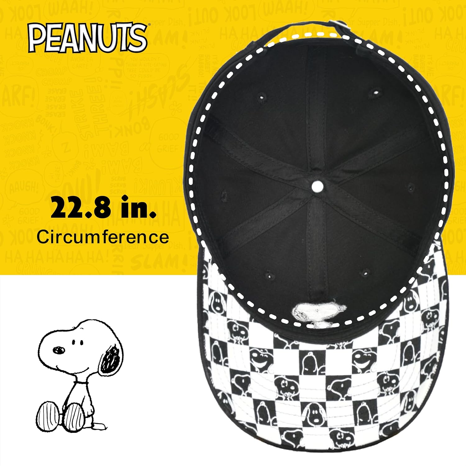 Concept One Unisex-Adult Peanuts Snoopy Dad Hat, Adult Baseball Cap with Curved Brim - Image 5