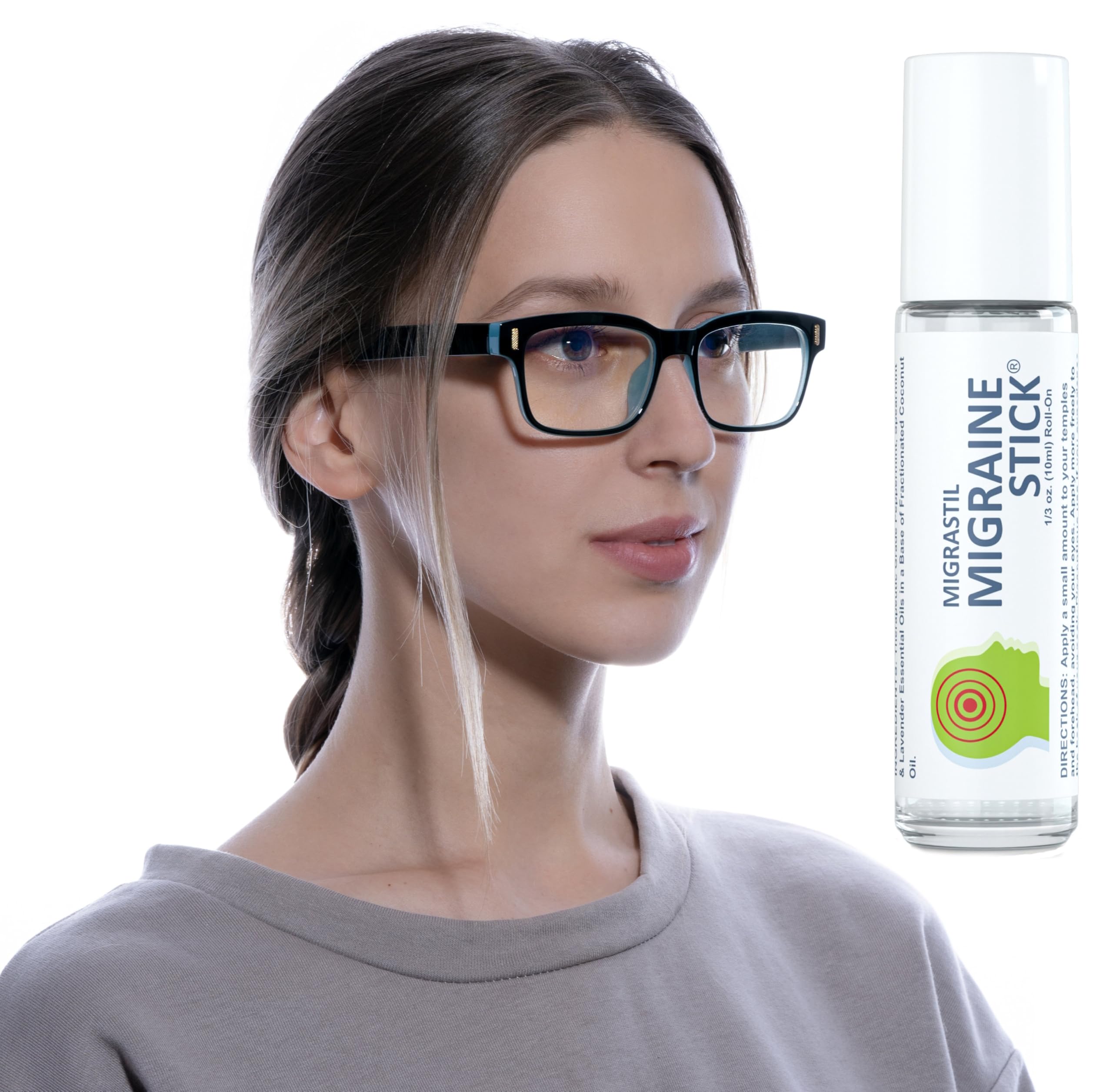Migrastil Migraine Stick & Migraspecs Blue Light Blocking Migraine Glasses Bundle