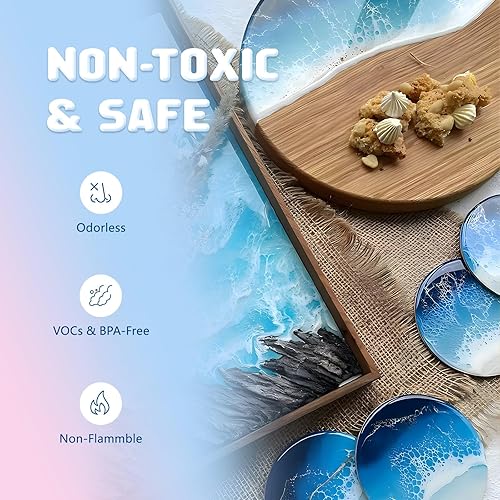 Miniatura 4 de Vacplus Resina epoxi, kit de resina epoxi de 20.28 onzas, resina epoxi transparente, autonivelante, suministros de resina 11 de fácil mezcla,