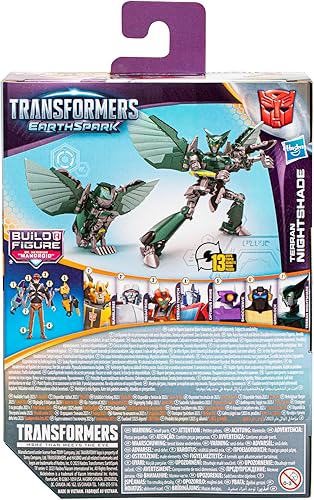 Miniatura 5 de Transformers Toys EarthSpark Deluxe Class Terran Nightshade figura de acción, 5 pulgadas, juguetes robot para niños a partir de 6 años