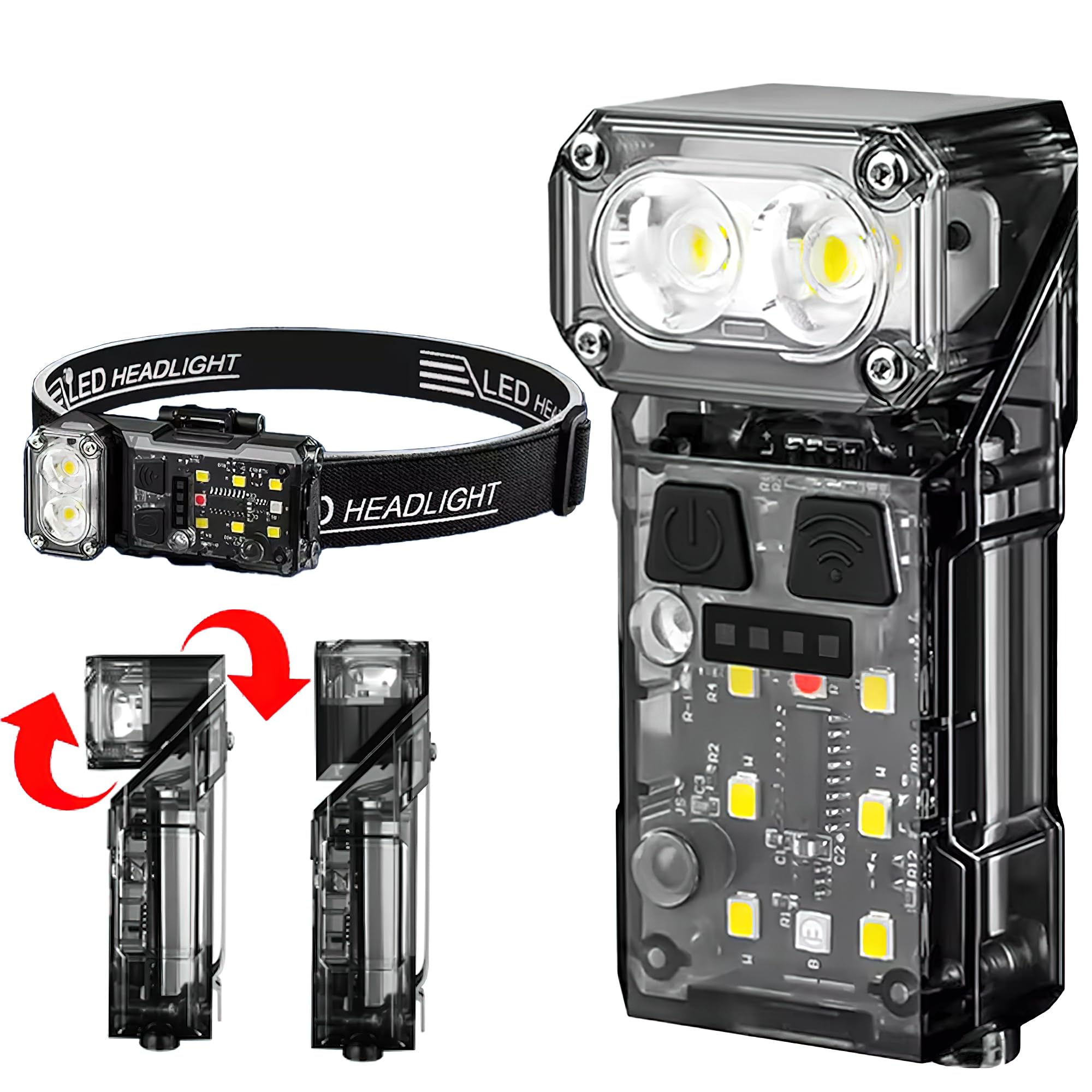 Pivdo EDC Flashlight Head Torch - Powerful COB LED Headlamp with USB-C Rechargeable Battery, Mini Pocket Size, Magnetic Base, Ideal for Trekking, Camping, and Everyday Carry (B0DHNQFGN5) Amazon Price History, Amazon Price Tracker