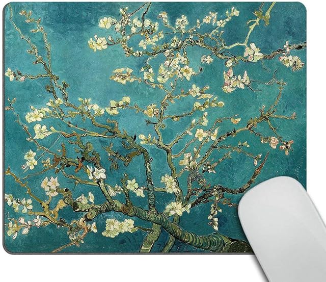 Wasach Almond Blossom Design Mouse Pad for office Rectangle Large Gaming Mouse pad