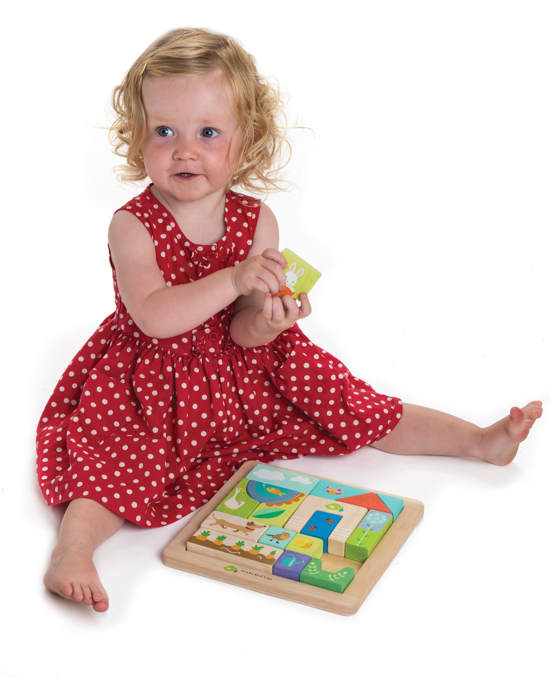 Tender Leaf Holzklötze Für Kinder – 17-teiliges Set, Beidseitig Bedruckt, Thema Haus & Garten
