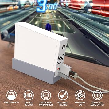 MAYFLASH Wii to HDMI Converter 1080P for Full HD Device, Wii HDMI Adapter with 3,5mm Audio Jack&HDMI Output Compatible with Wii, Wii U, HDTV, Monitor-Supports Wii Display Modes 720P, NTS